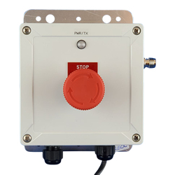 461-1200-AC, Air-Eagle XLT Plus, 900MHz, 1 Mile - 10 Mile Range, Single Latching E-Stop Button, Four Dry Contact Input, 100-250VAC Powered