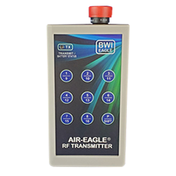 441UE-HH-9 - Air-Eagle XLT,
900MHz, 2500 Ft. Range, Single Latching Stop Button, Nine Button Keypad, 16-Function, USB Rechargeable